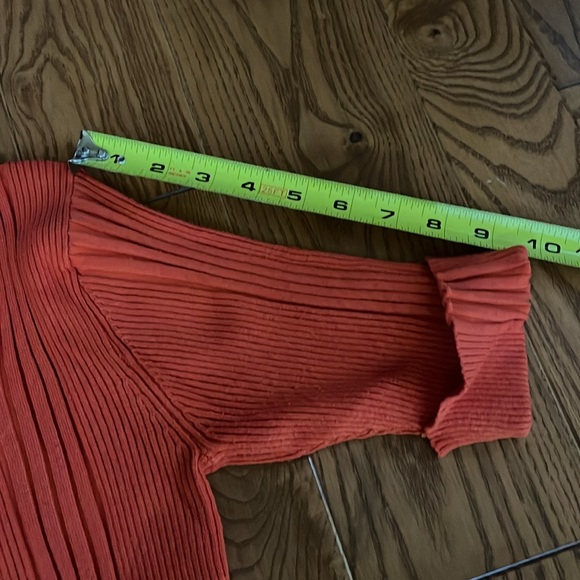 Women’s Currants orange 3 quarter length ribbed sweater XL - Picture 6 of 8